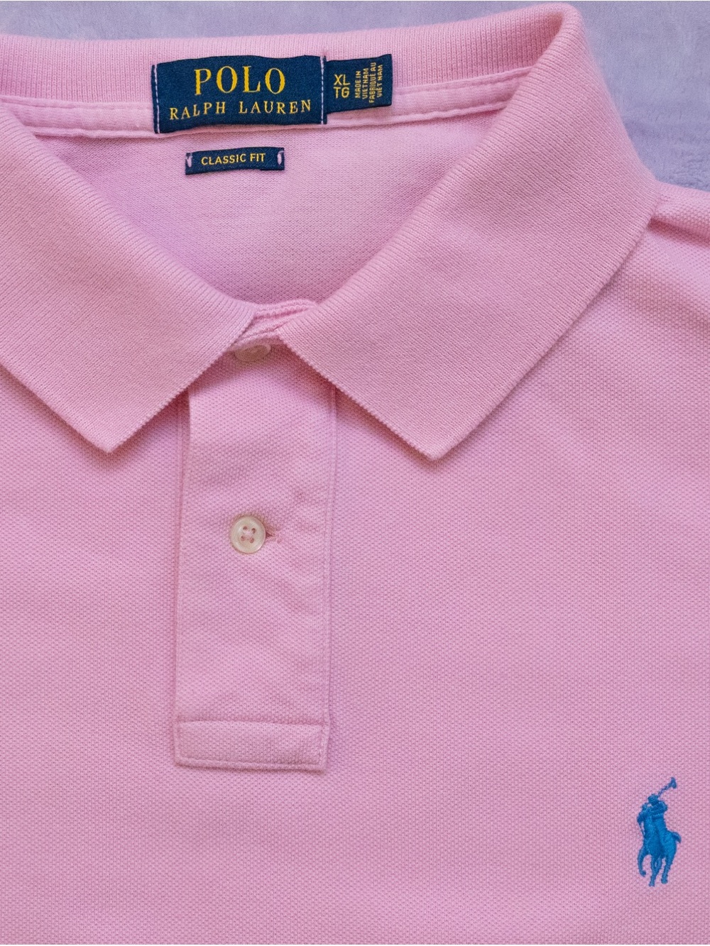 Ralph Lauren Boys' Polo Shirt in Light Pink with Blue Logo